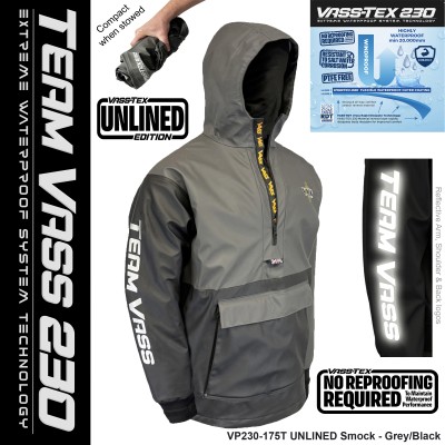 Team Vass 230 Unlined Smock in Grey & Black by Vass Textiles Ltd